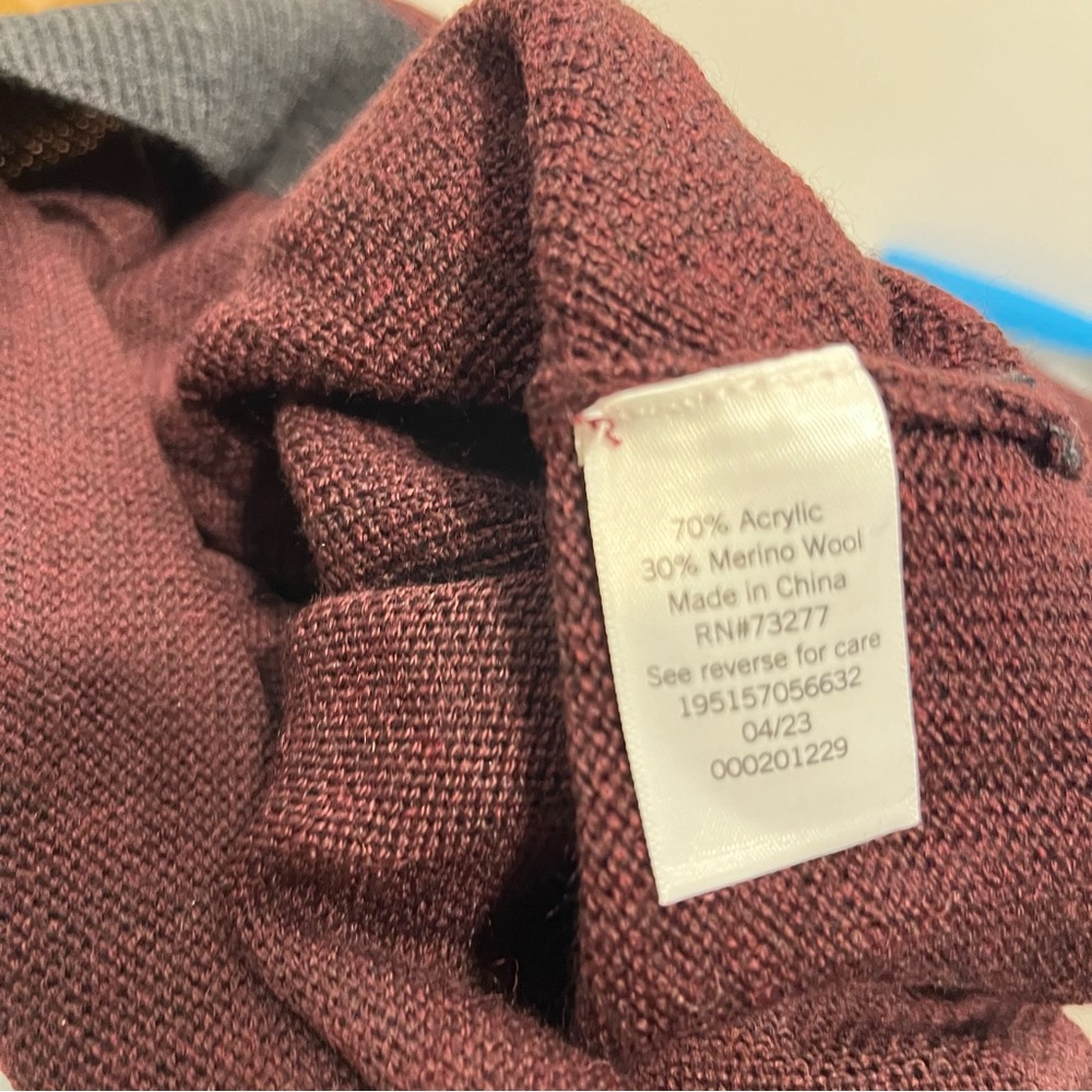 Men's Apt. 9 Merino Wool Textured Colorblock Sweater NWT - Picture 6 of 7